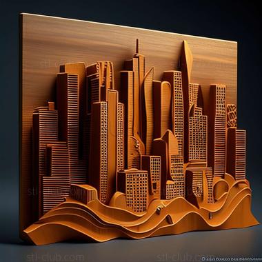 3D model city skyline (STL)